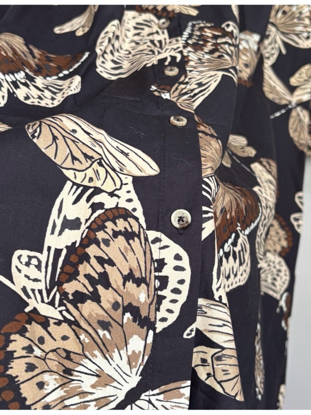 NWT Anthropologie Maeve The Soren Long-Sleeve Shirt Dress Butterfly print , 2X - Picture 12 of 16